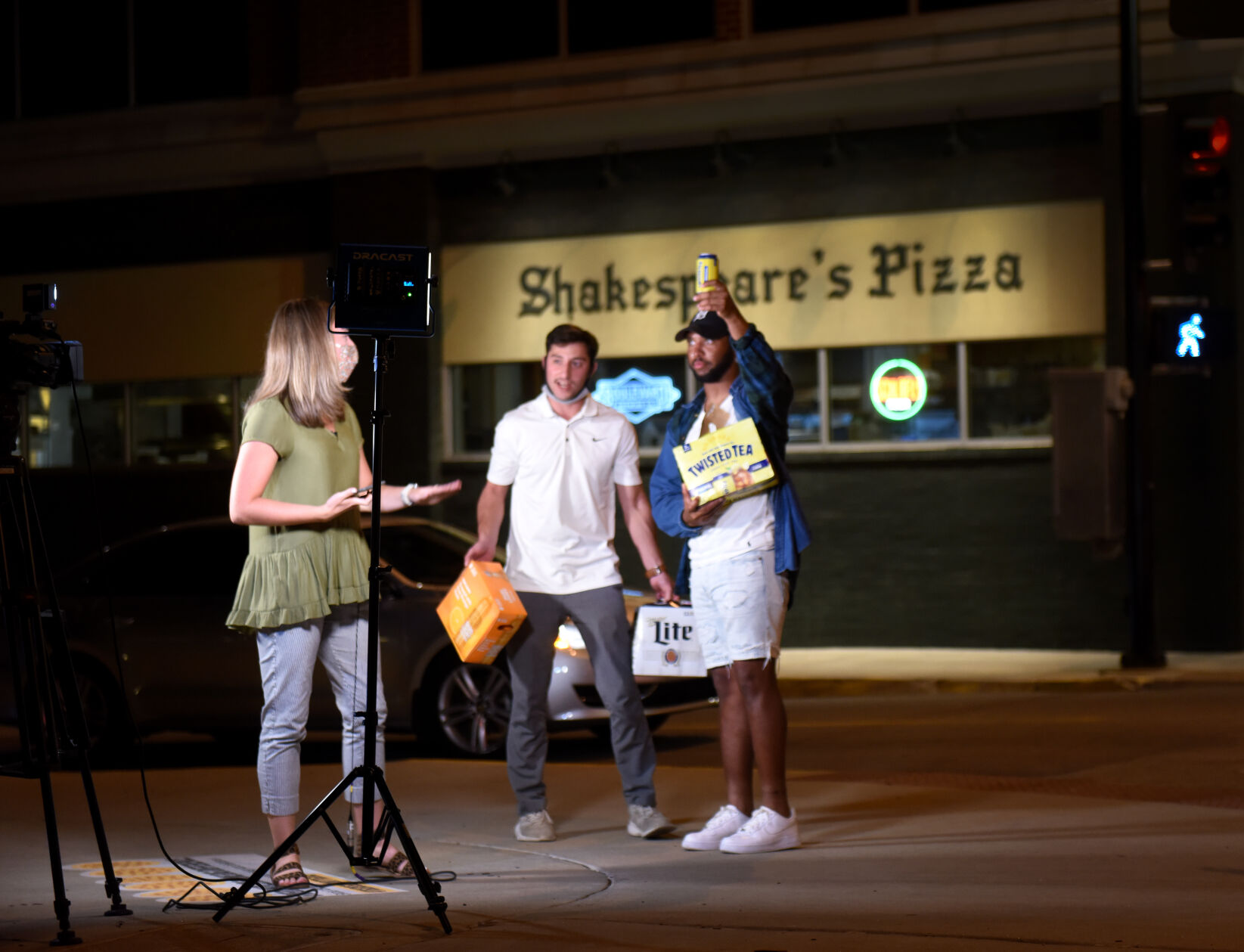 Two men, who appeared to be intoxicated, yell at KOMU 8 reporter Sara Moyers